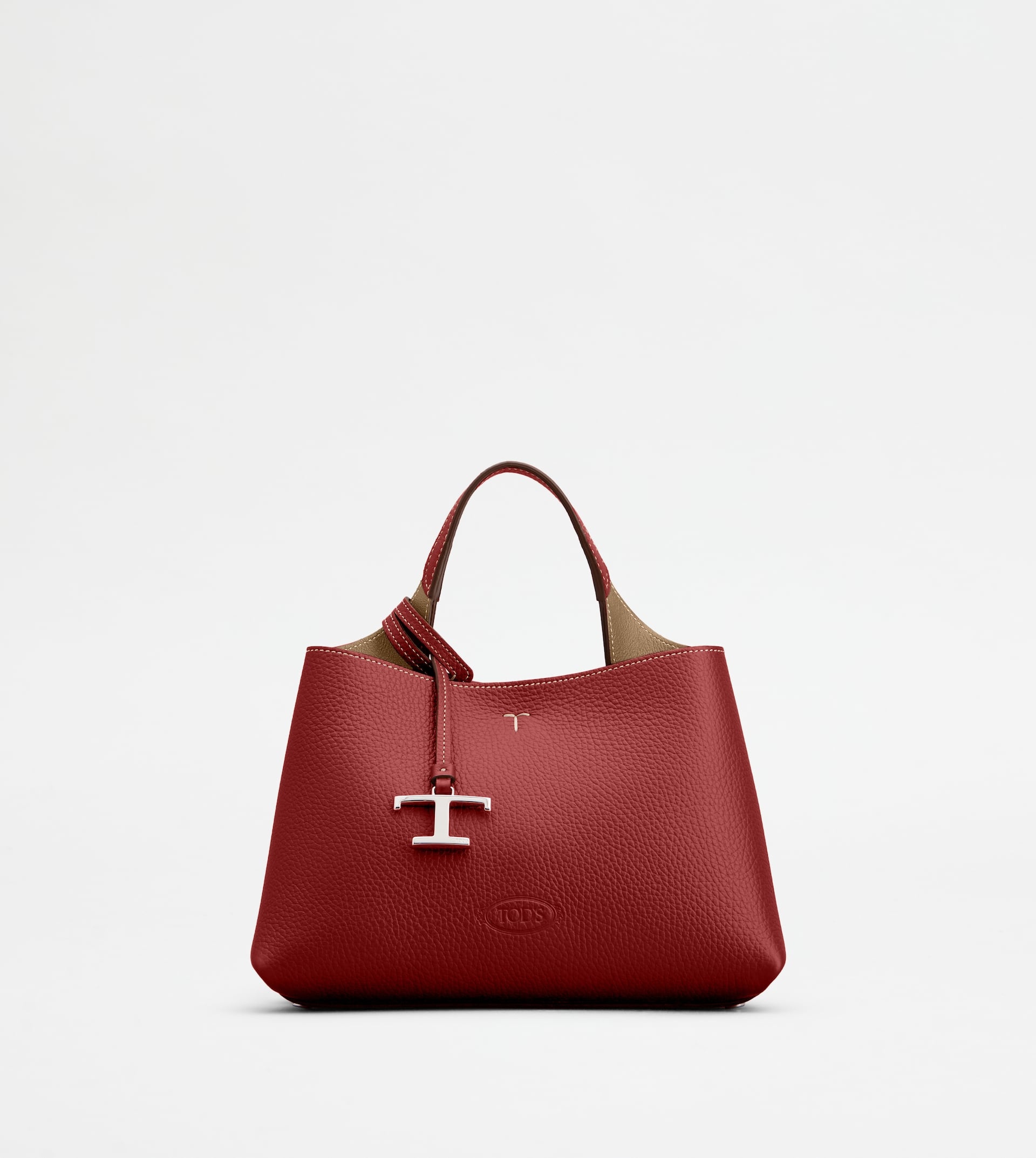 BAG IN LEATHER MICRO - RED, BROWN - 1