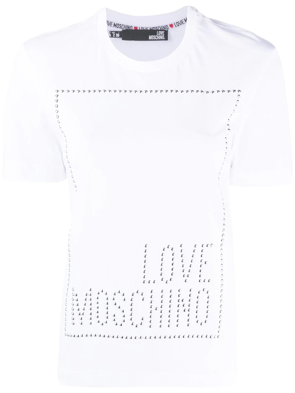 logo studded T-shirt - 1