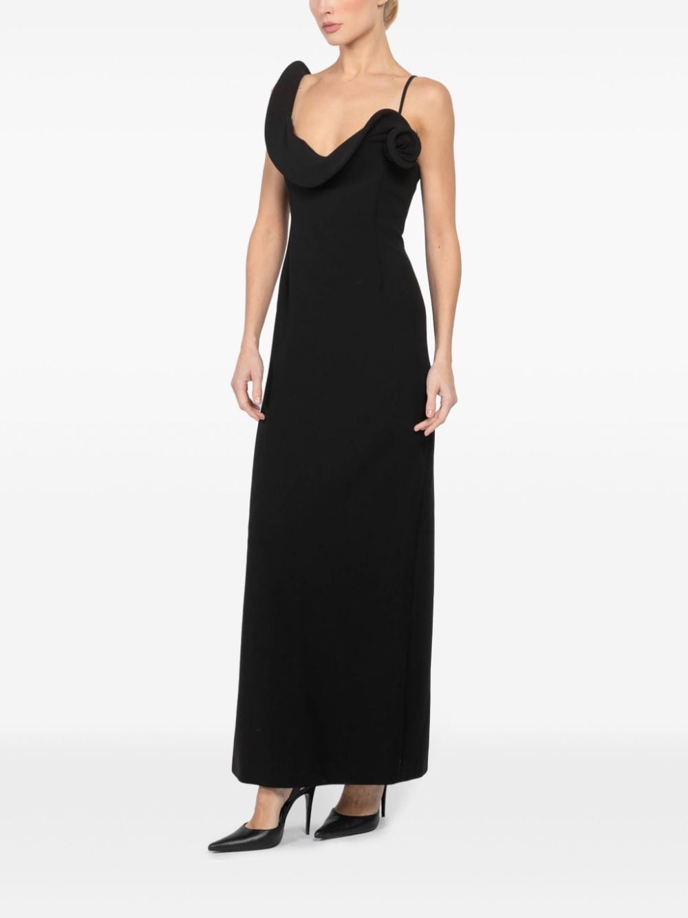 floral-appliqué dress - 5