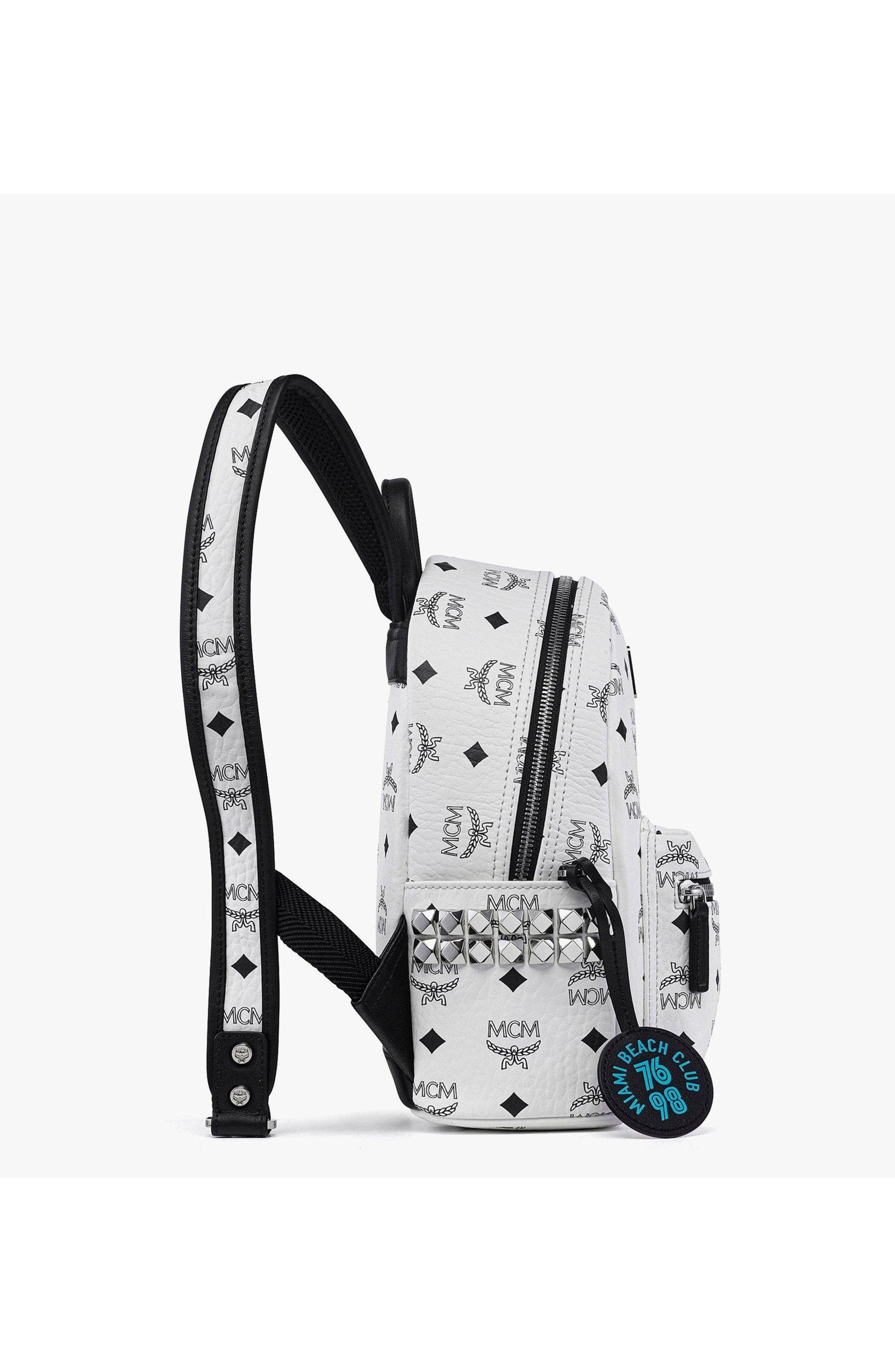 Mini MCM x SNIPES Stark Side Studs Backpack in Visetos in White at Nordstrom - 2