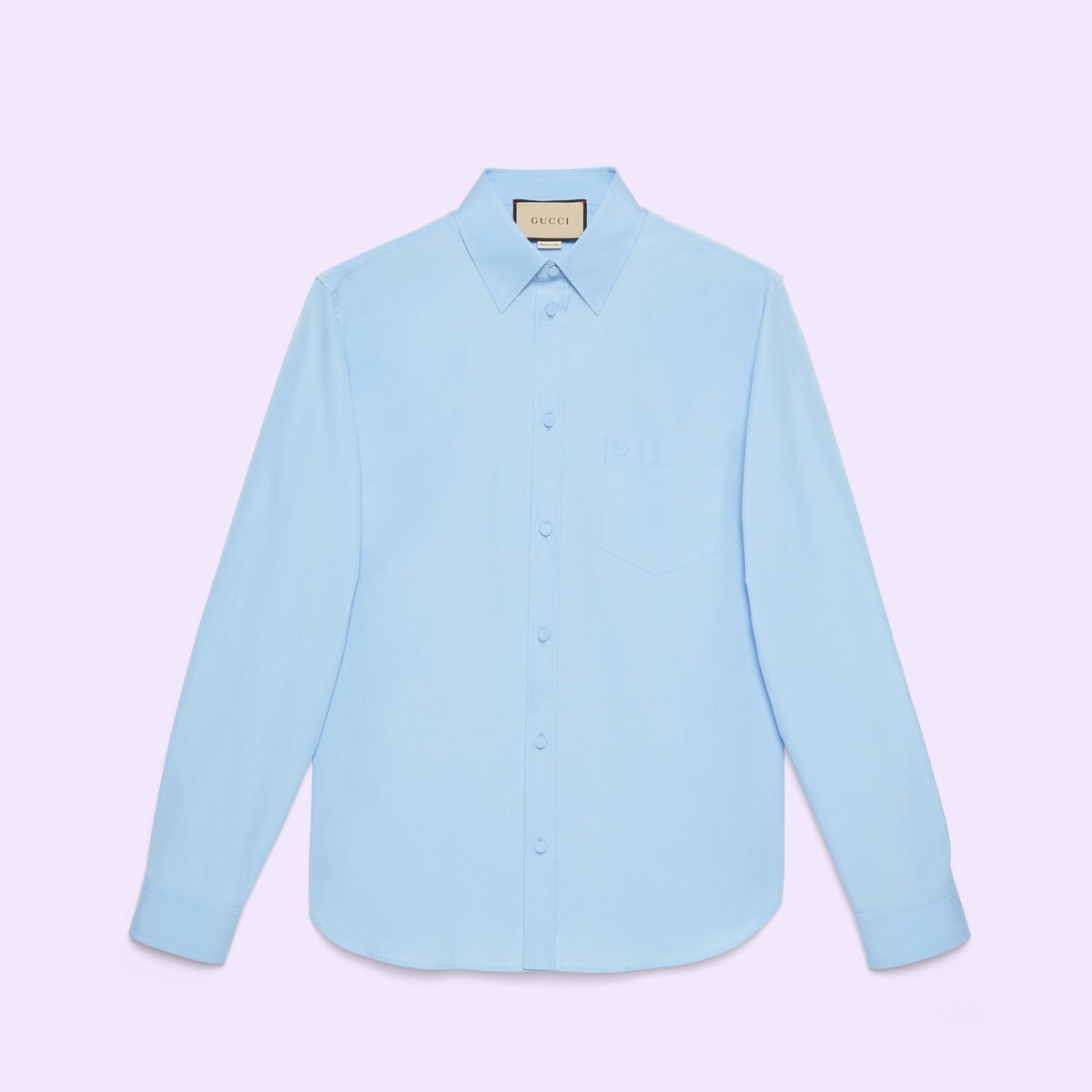 Poplin cotton shirt with embroidery - 1