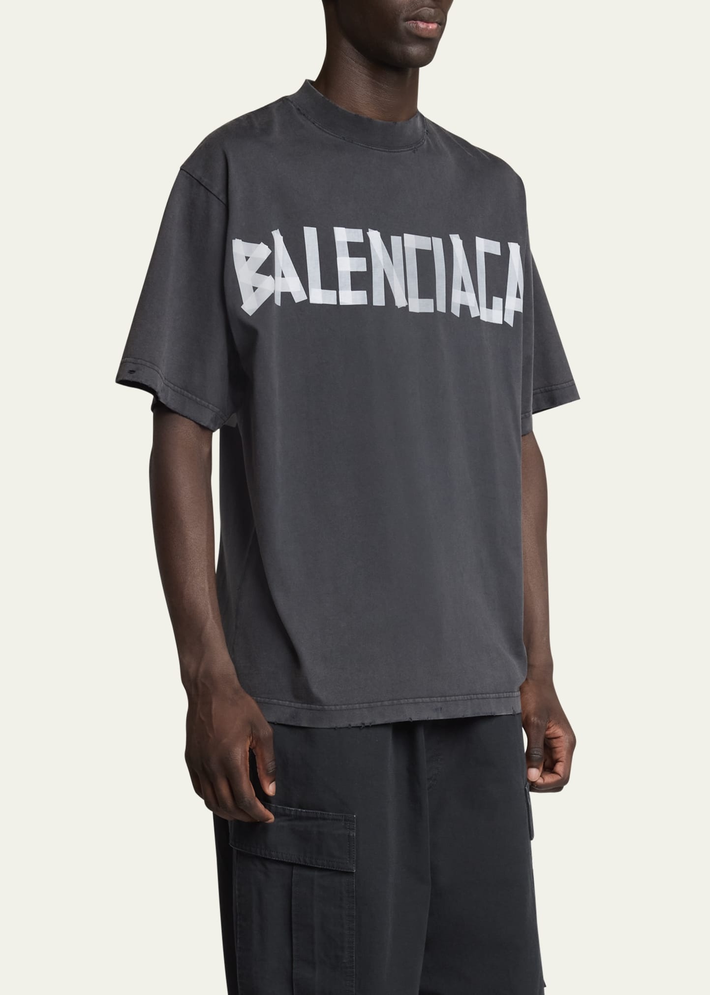 Men's Faded Tape Logo T-Shirt - 4