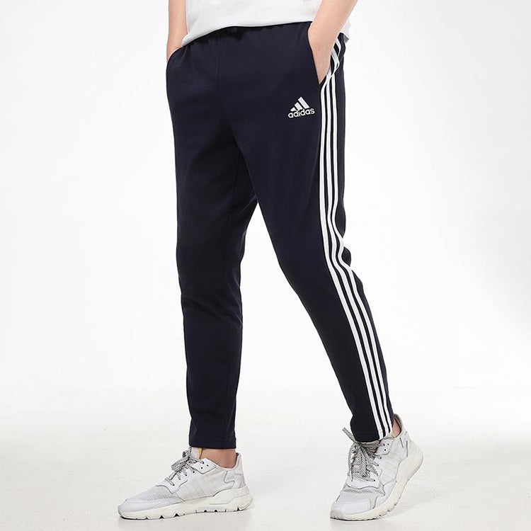 adidas Casual Sports Side Stripe Elastic Waistband Long Pants Blue GK8997 - 4