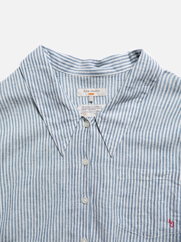 Amalia Indigo Striped Shirt Blue/Offwhite - 4