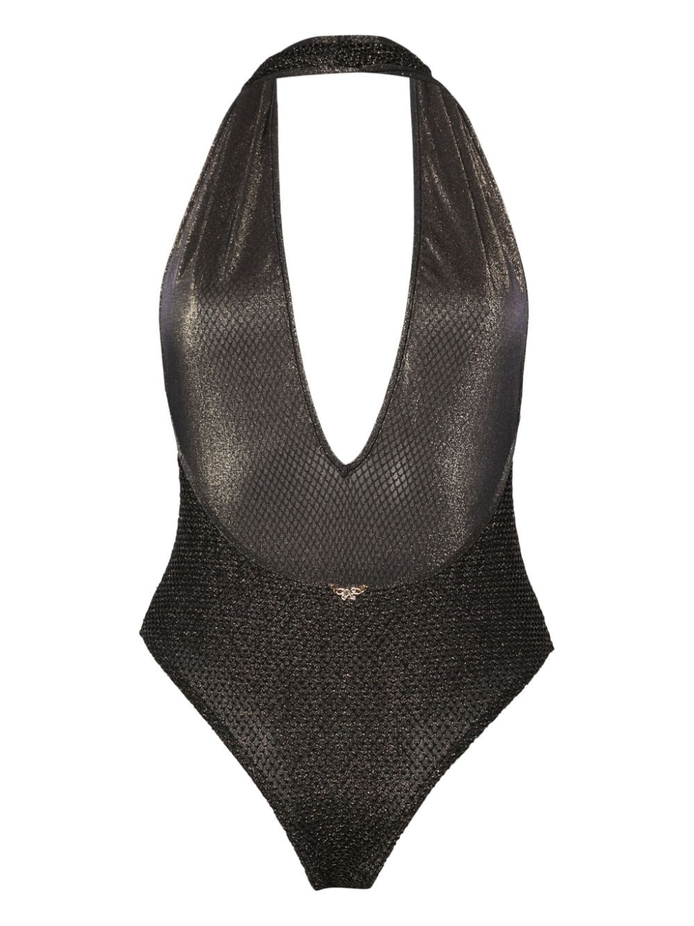 lurex V-neck swimsuit - 2