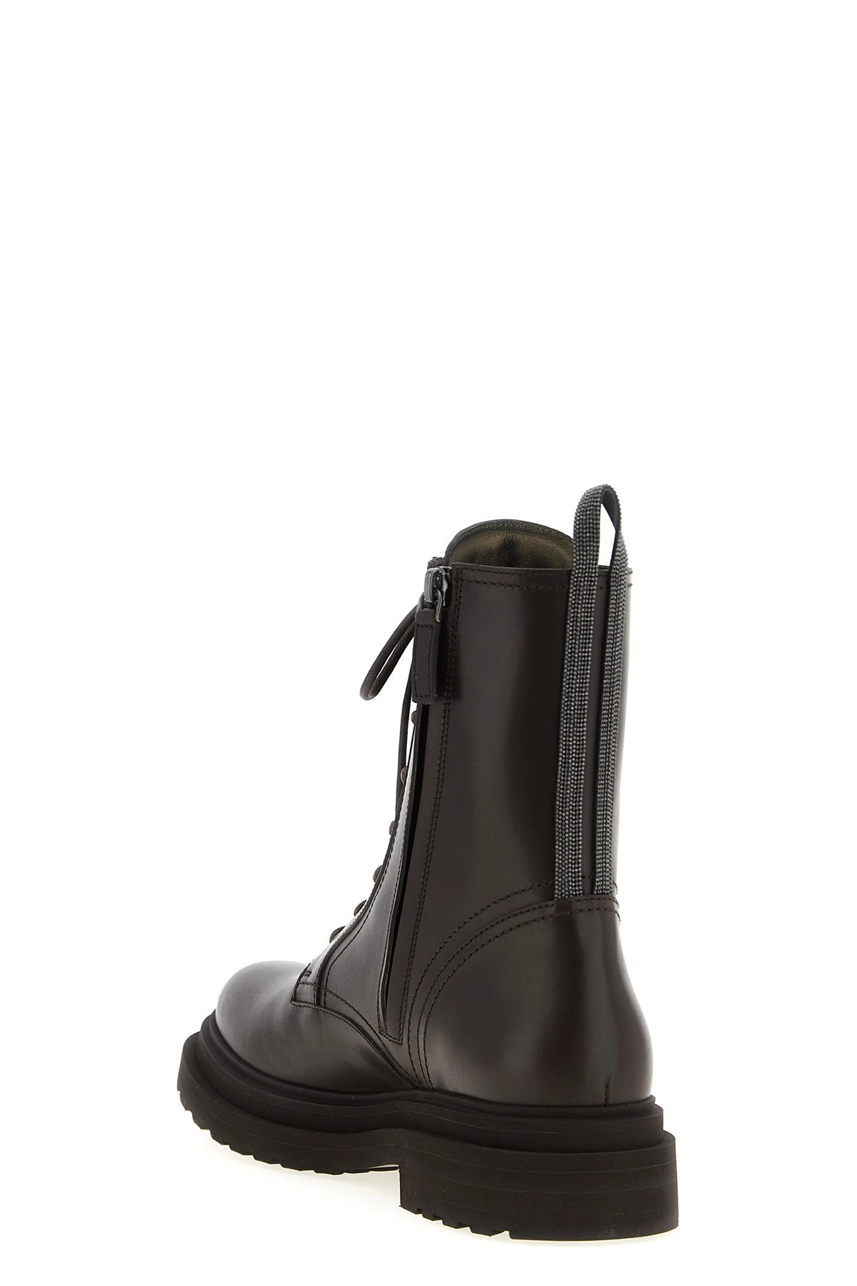 'Shiny Loop Detail' combat boots - 3