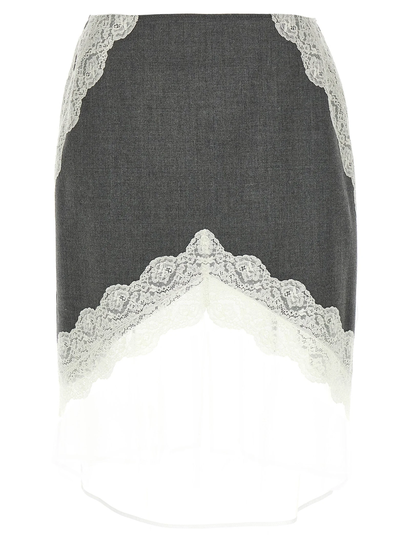 Jil Sander Women Organza Lace Wool Skirt - 1