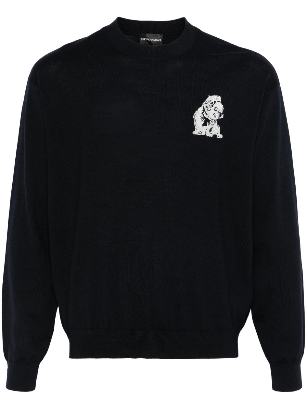 French Bulldog-embroidered sweater - 1