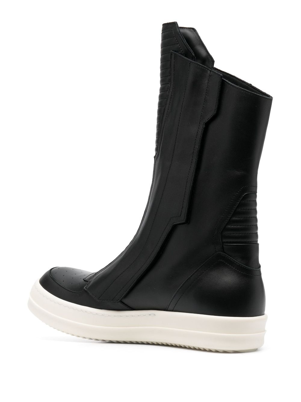round-toe leather boots - 3