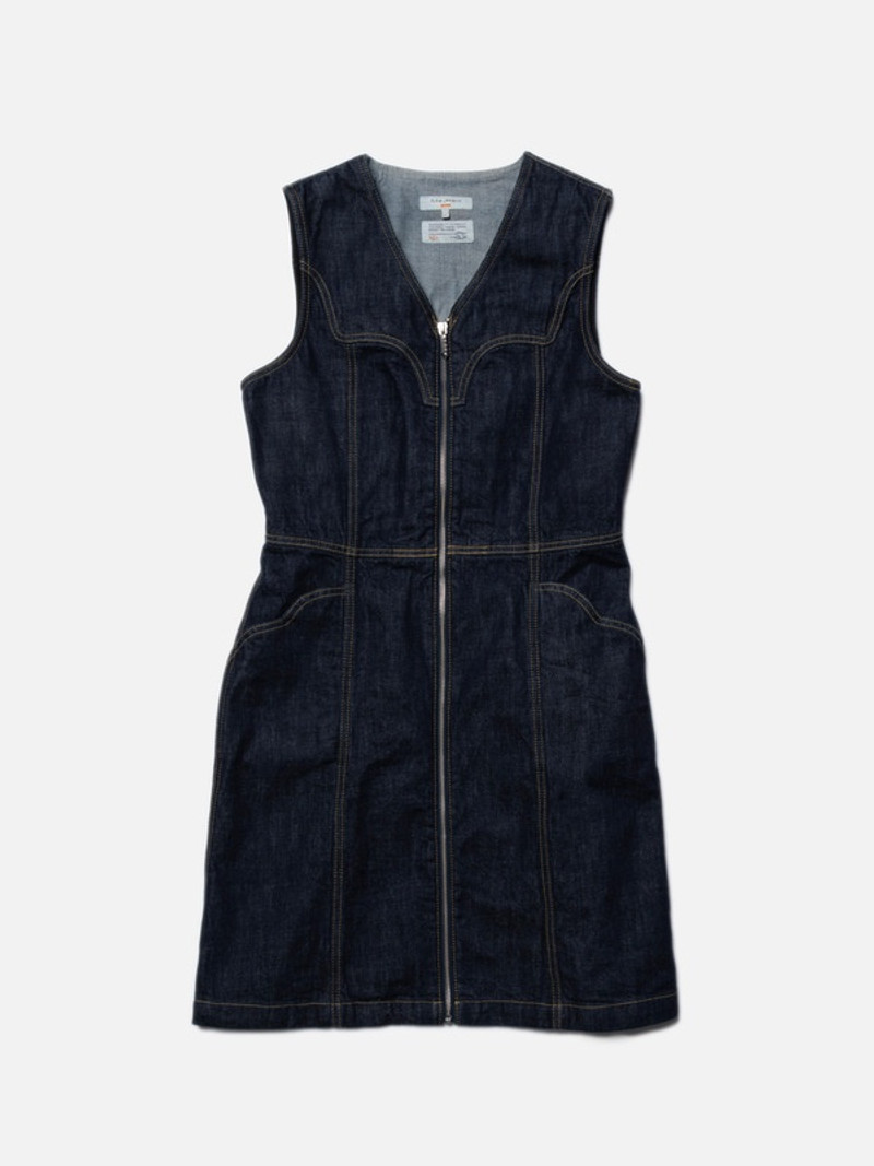 Ina Denim Dress One Wash Dark Blue 1