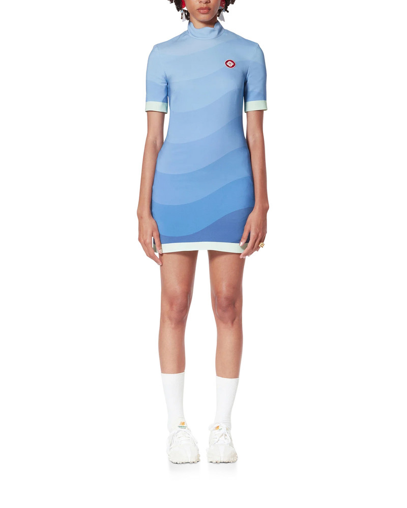 CASABLANCA Blue Gradient Wave Dress outlook