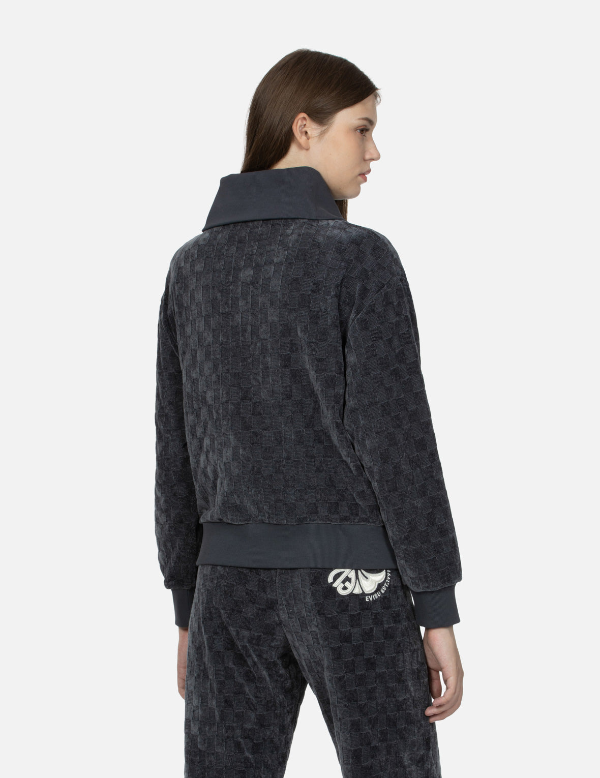 SEAGULL AND LOGO EMBROIDERY HALF-ZIP CROPPED SWEATSHIRT - 8