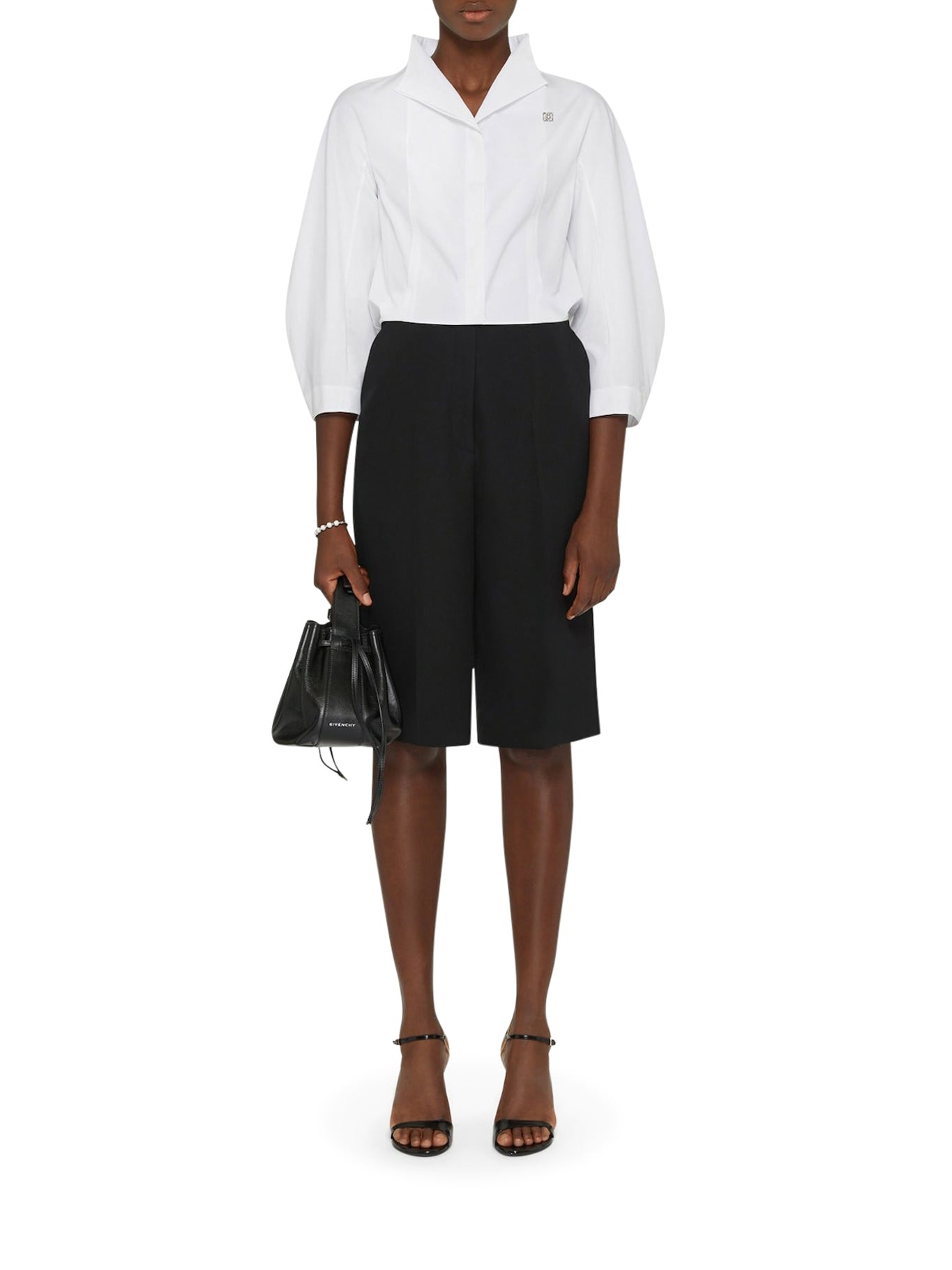 COTTON POPLIN CROP SHIRT - 1