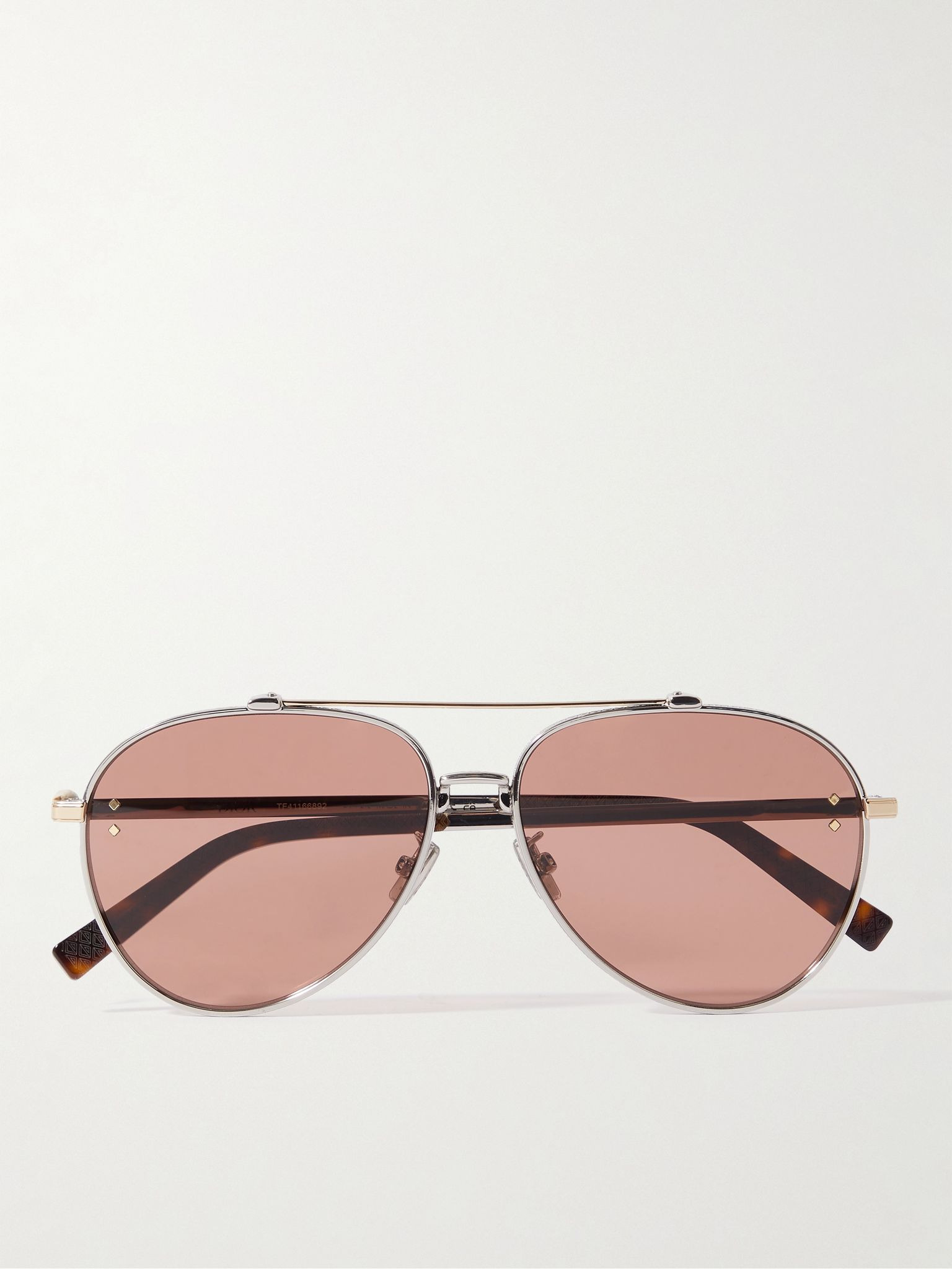 CD Diamond A1U Aviator-Style Silver-Tone and Tortoiseshell Acetate Sunglasses Gold - 1
