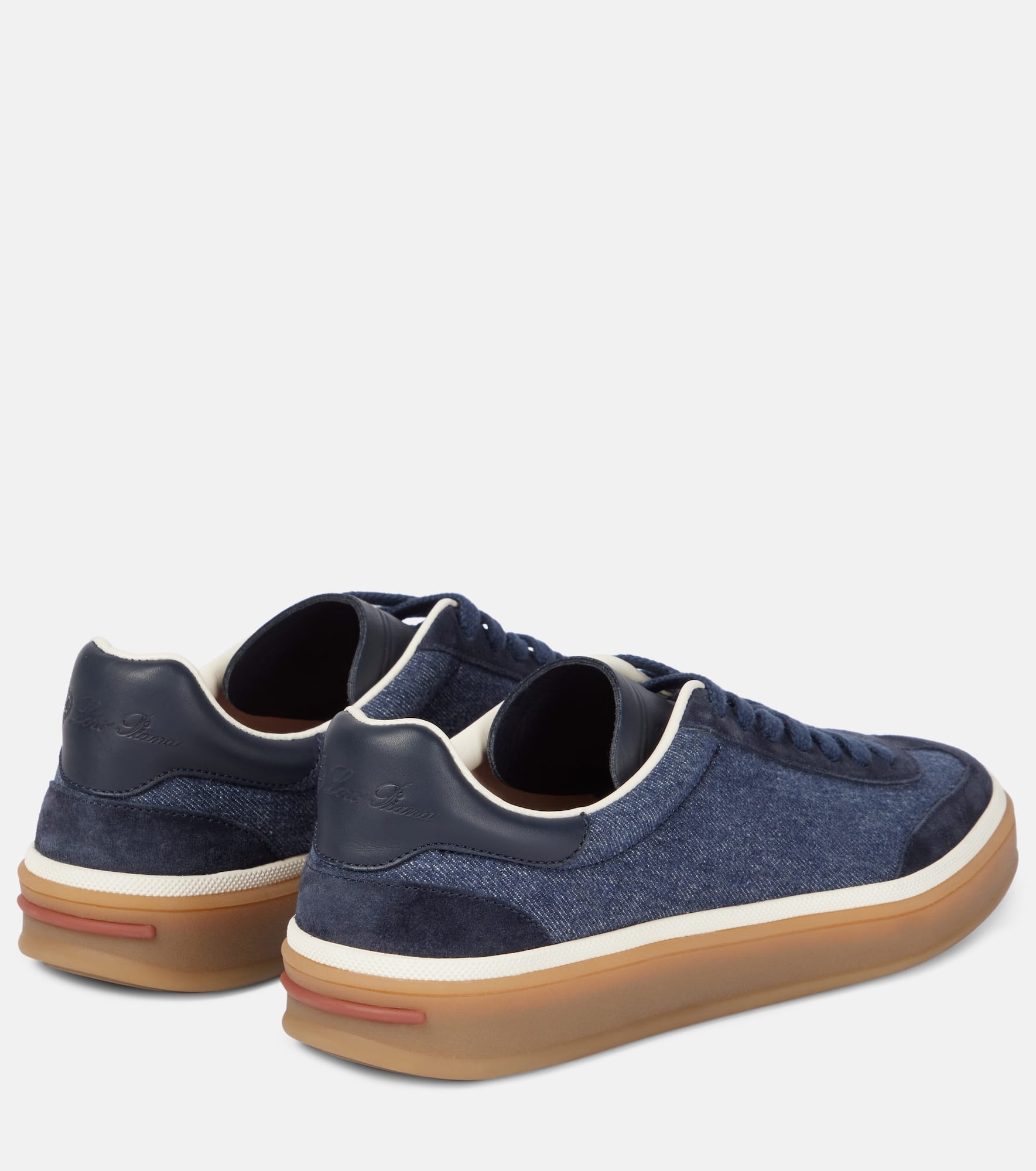 Tennis Walk suede-trimmed denim sneakers - 2