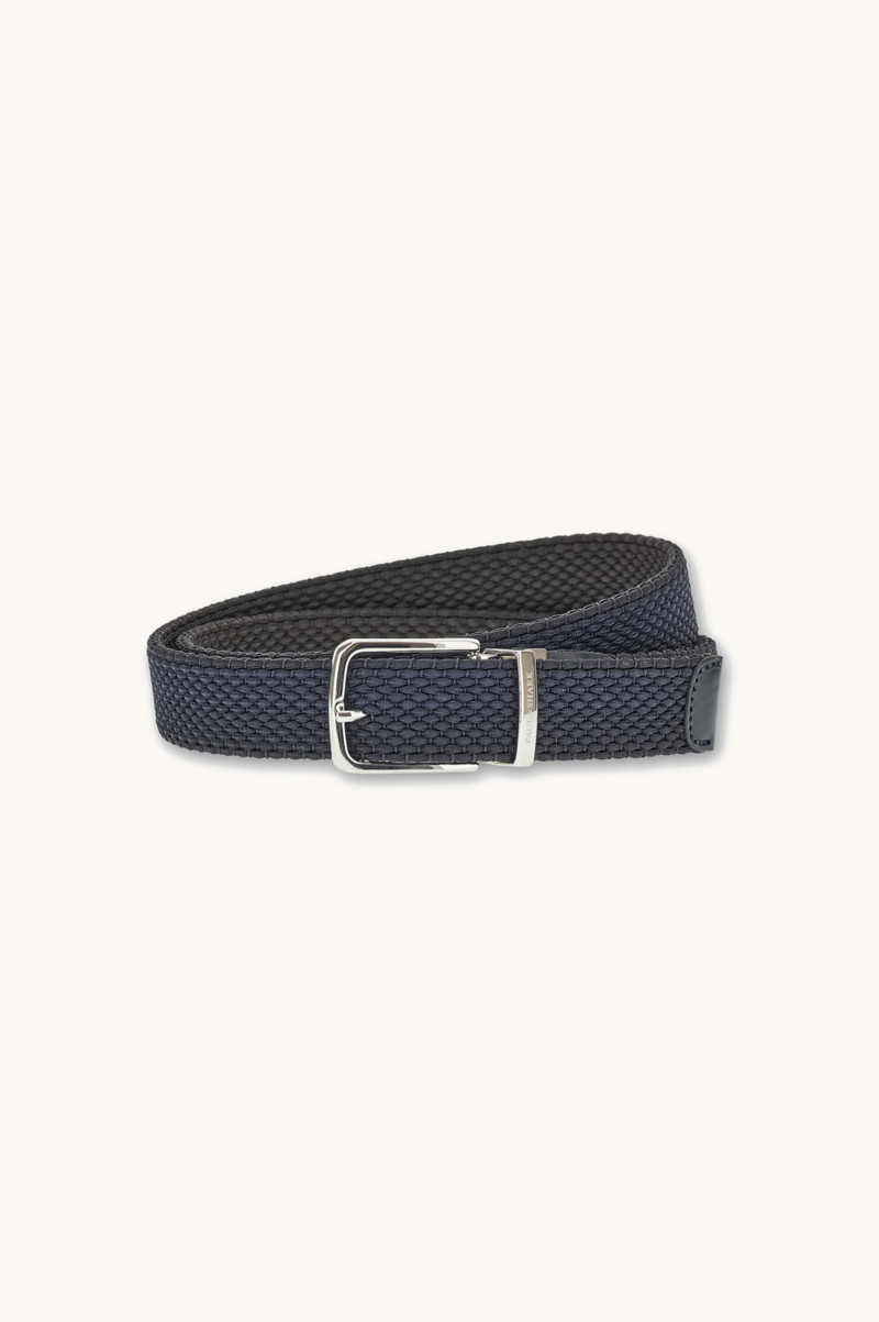 REVERSIBLE ELASTIC BELT WITH LEATHER TRIMS 1