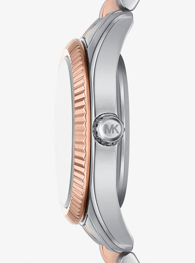 MICHAEL KORS Lexington Pavé Two-Tone Watch and Slider Bracelet Gift Set outlook