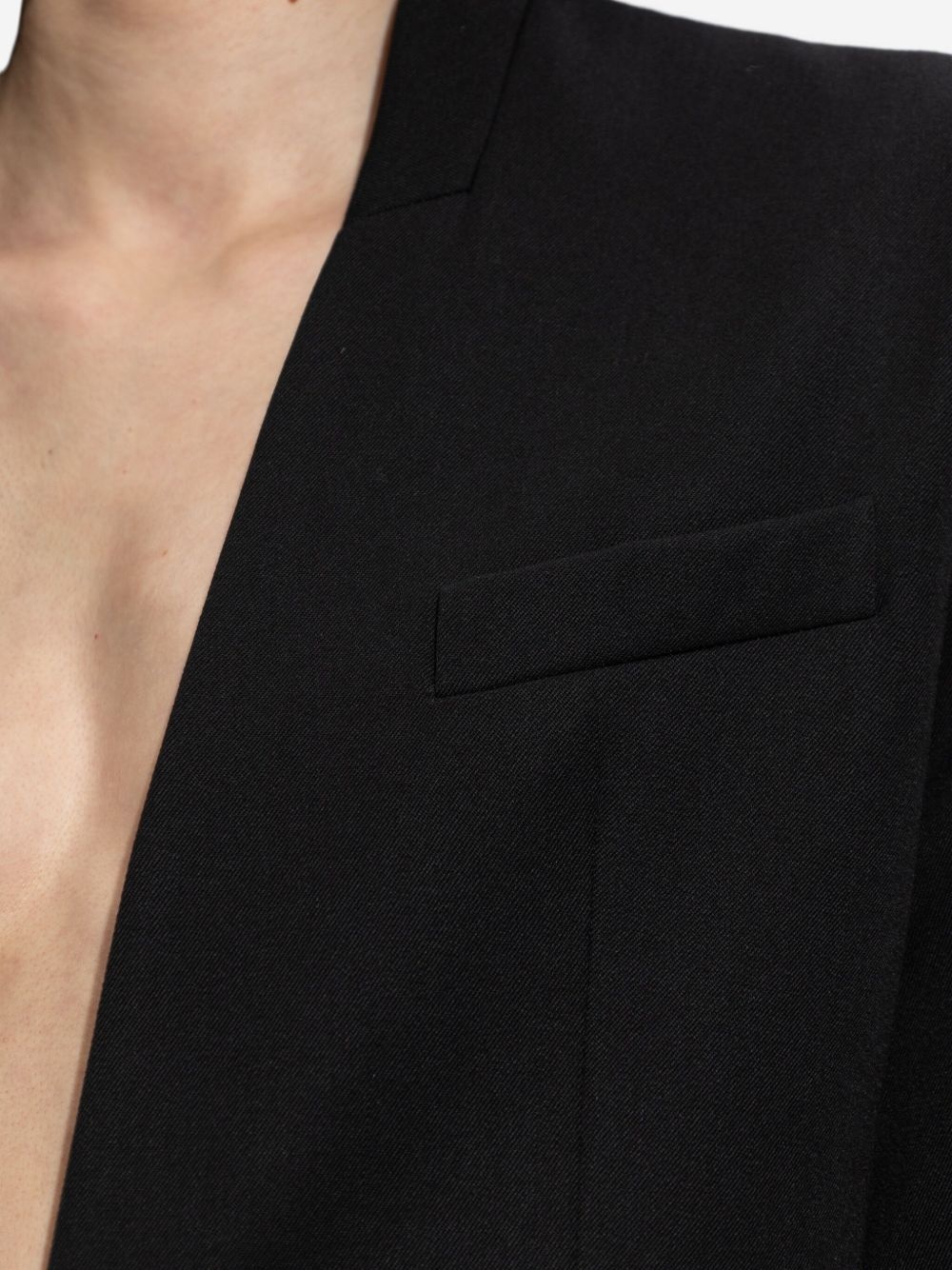 padded-shoulder wool blazer - 5