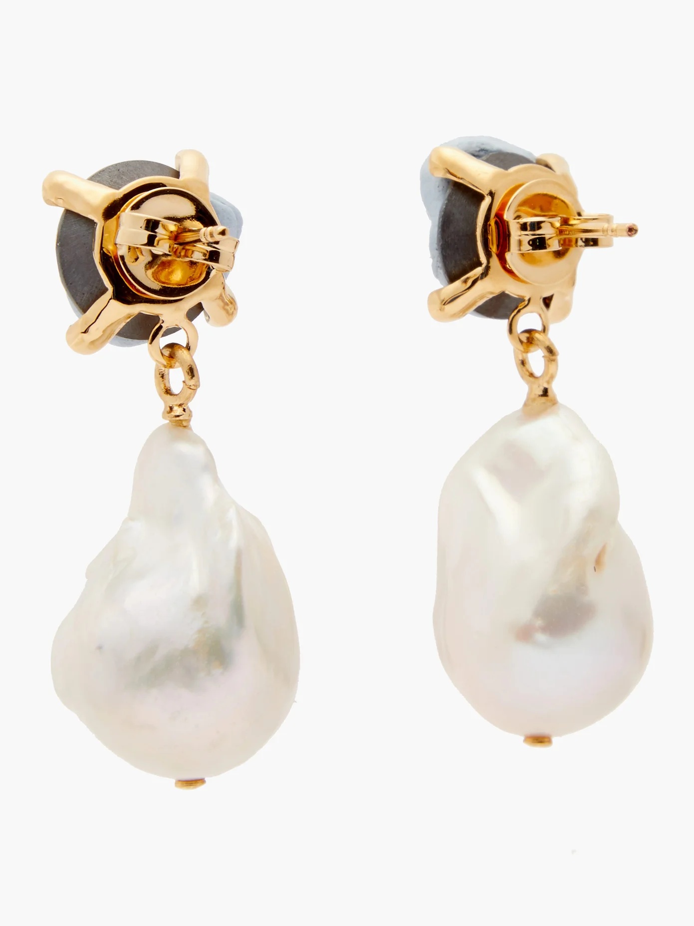 Crystal and baroque-pearl earrings - 5