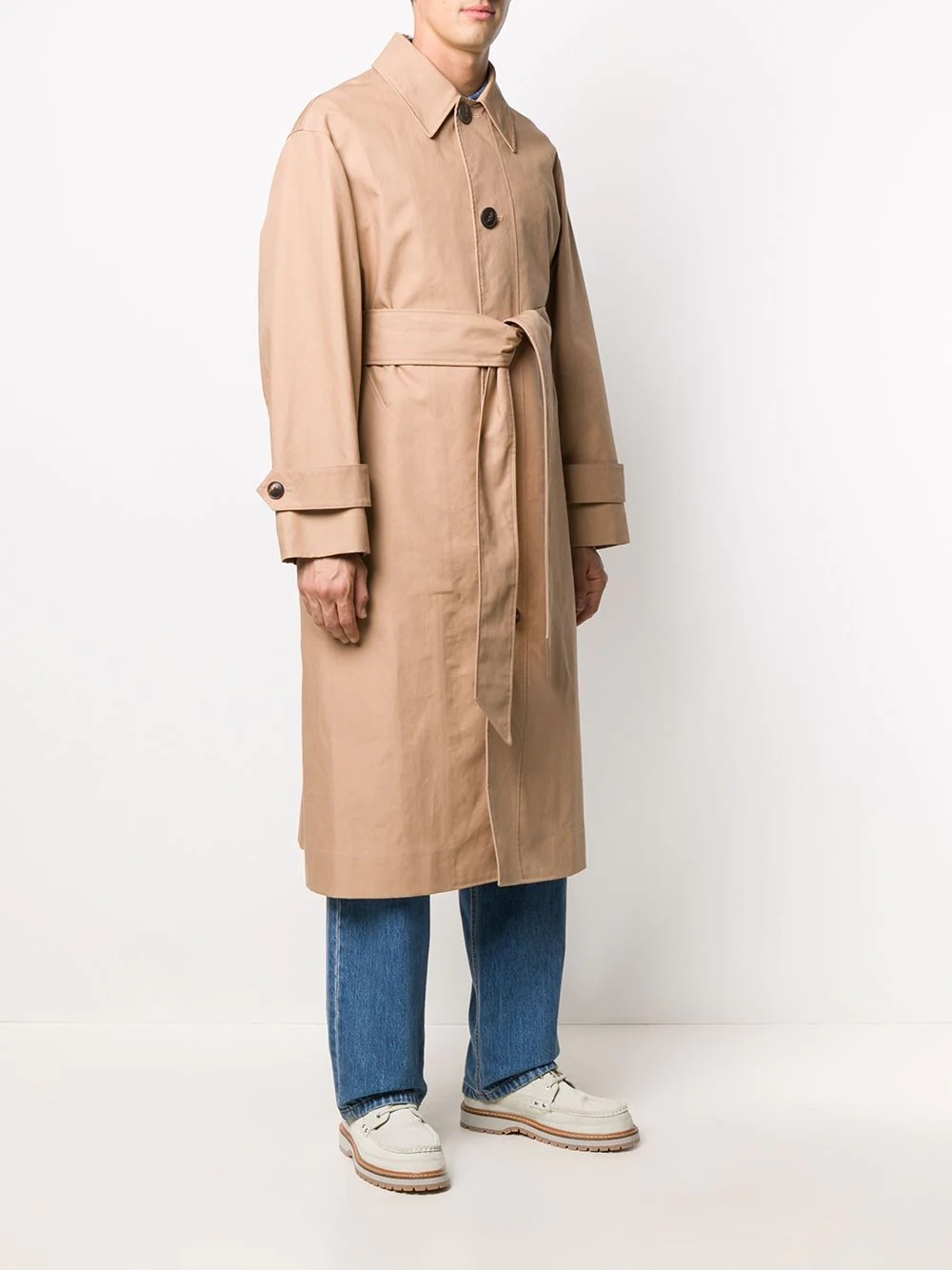 belted trench coat - 3