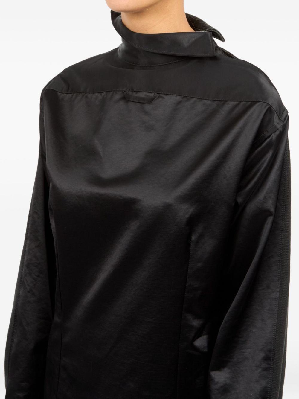 high-neck satin dress - 7