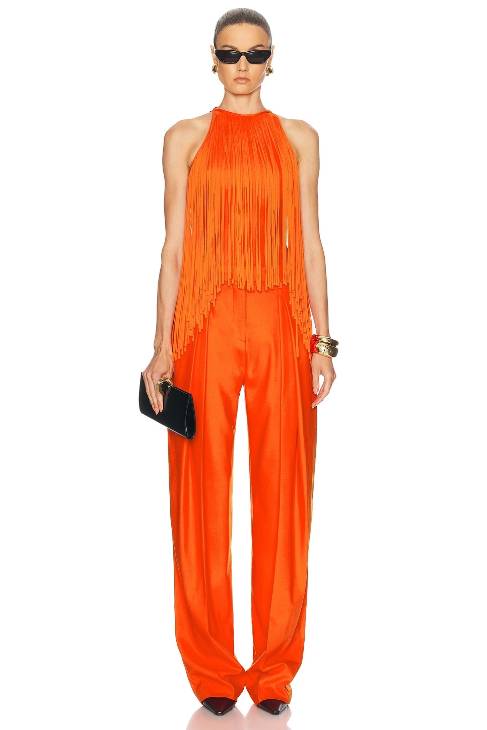 Fringe Neckline Halter Top - 4