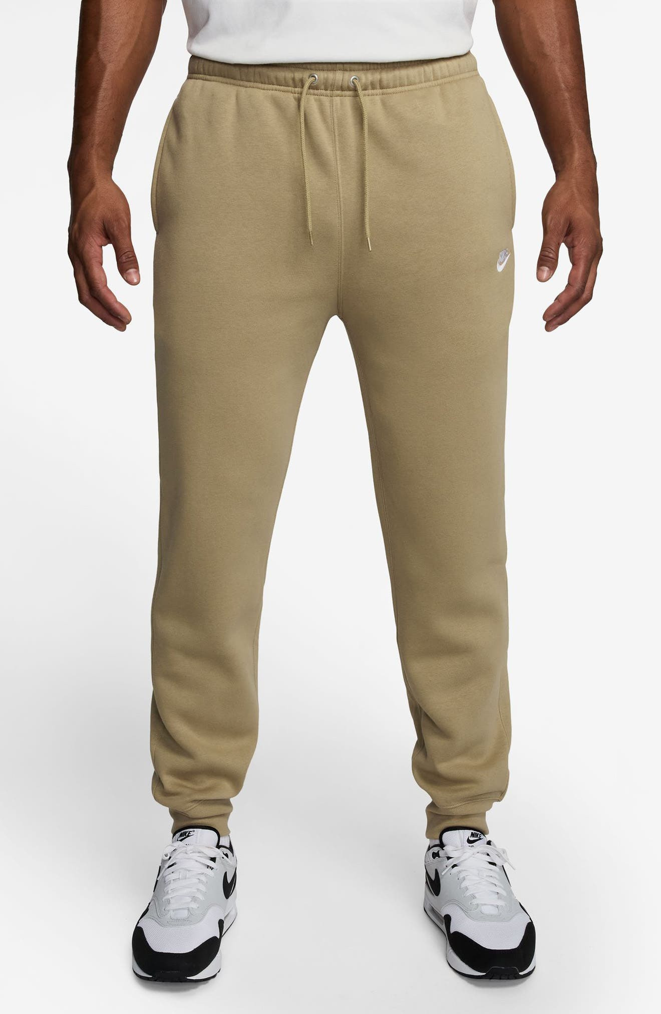 Nike Club Fleece Joggers in Parachute Beige/White at Nordstrom - 1