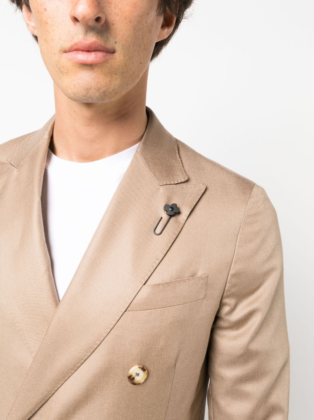 アウターその他 LARDINI Double-breasted wool, silklinen blazer Men's elegant blazers | Lardini
