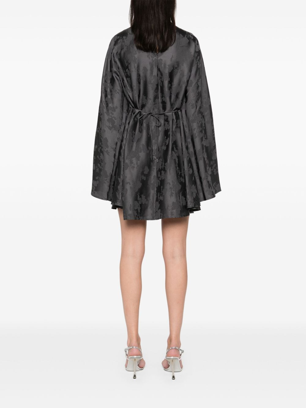 bat-sleeves mini dress - 4
