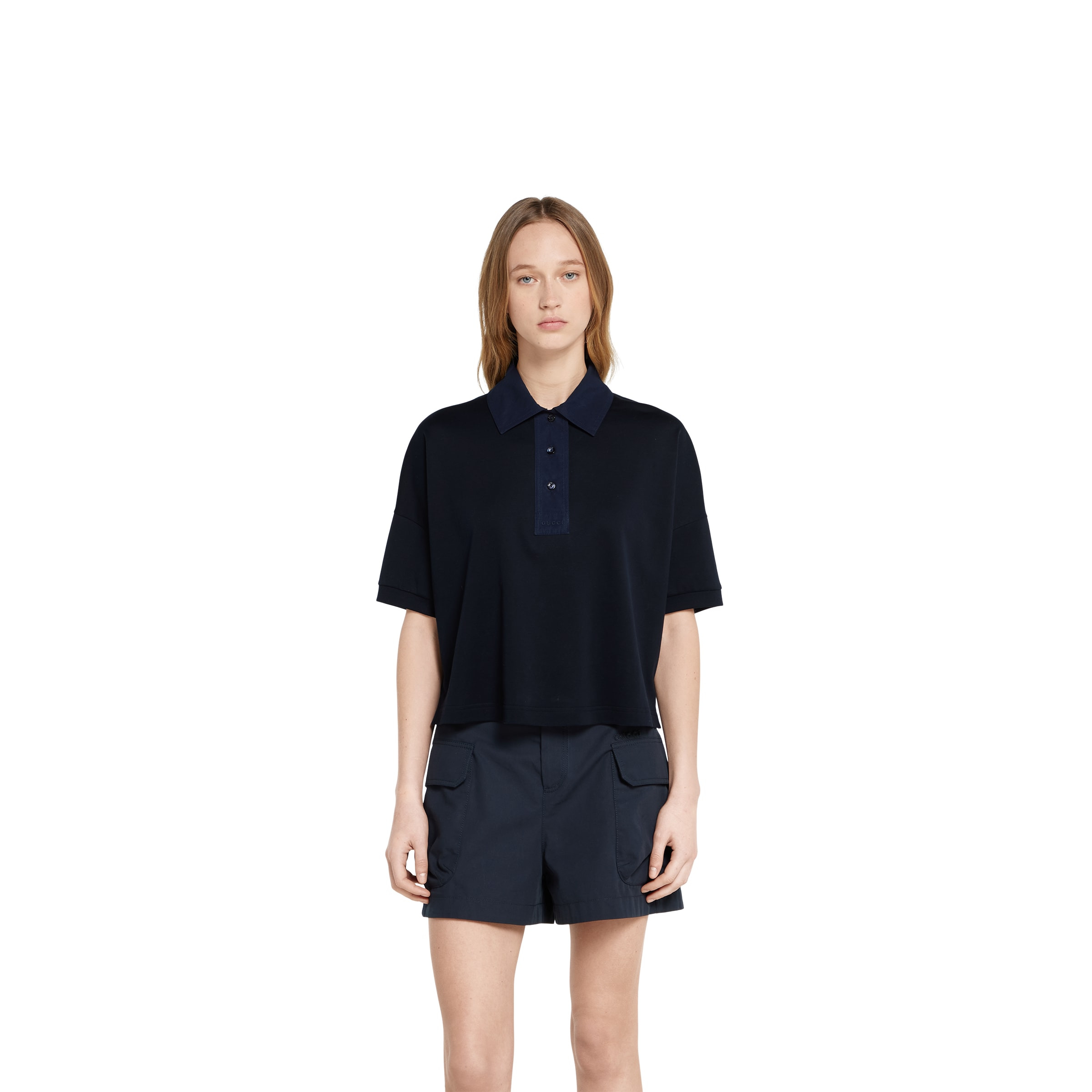 Cotton jersey polo shirt with embroidery - 3