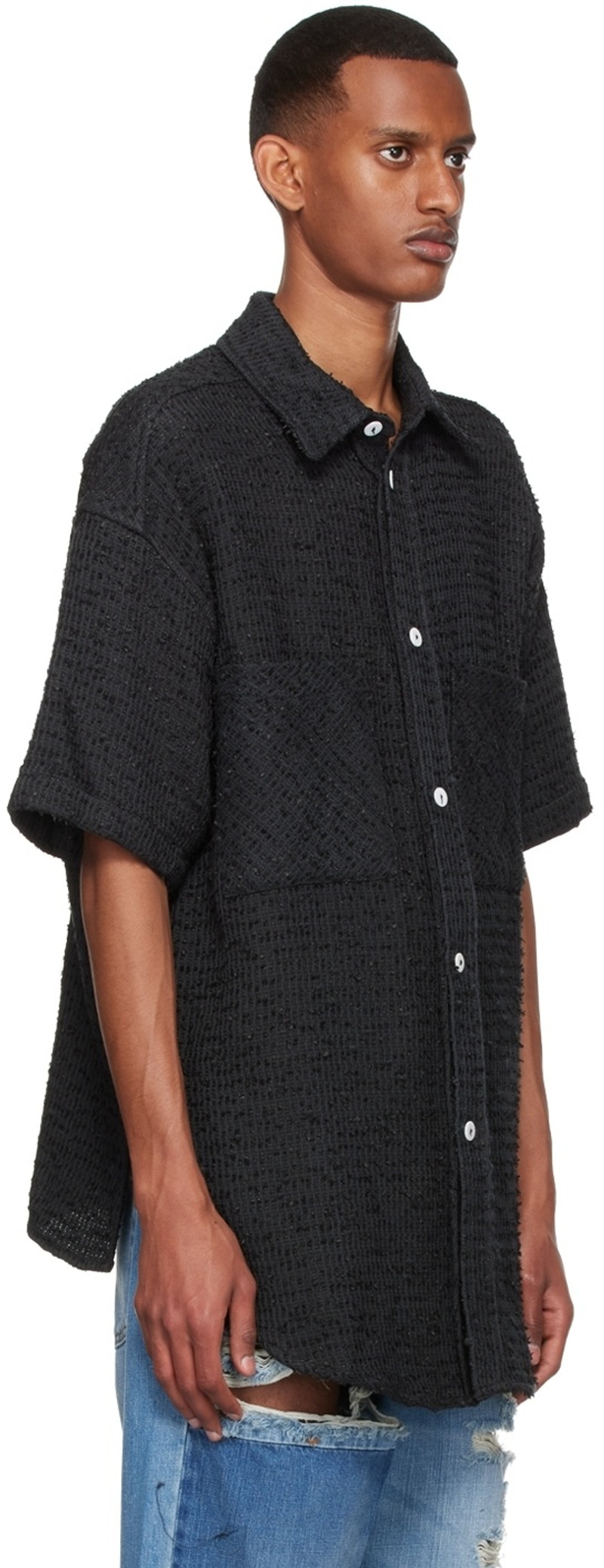 Faith Connexion Black Cotton & Nylon Shirt outlook