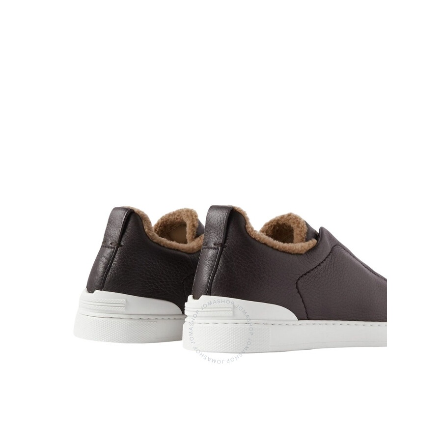 Zegna Triple Stitch Leather Sneakers - 3