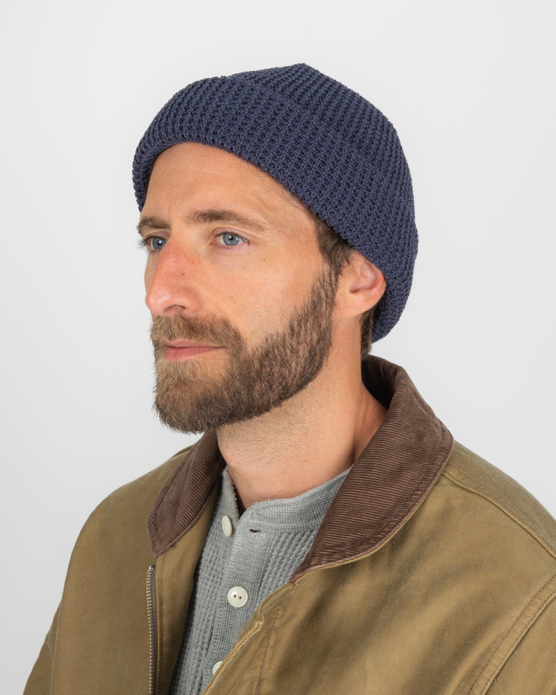 ROTOTO® ROTOTO - COTTON WAFFLE KNIT WATCH CAP - FADED NAVY outlook