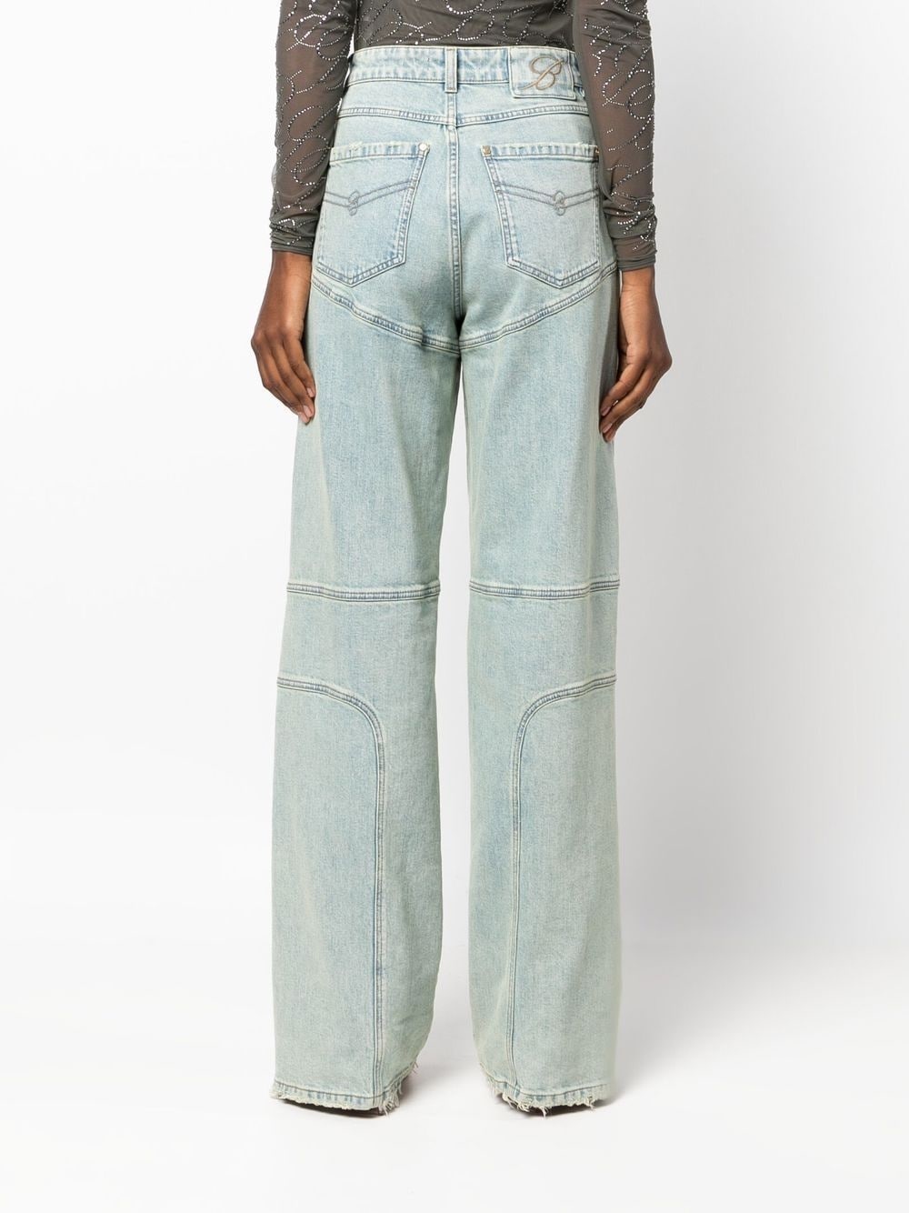 panelled high-waisted jeans - 4