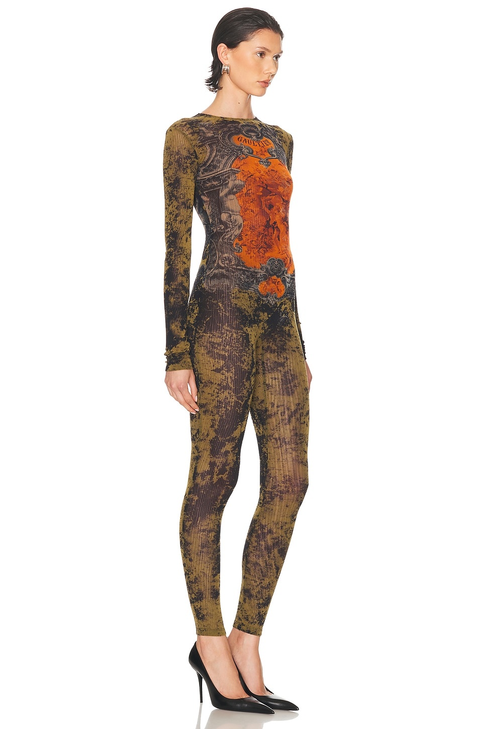 M?daillon Mesh Printed Catsuit - 2