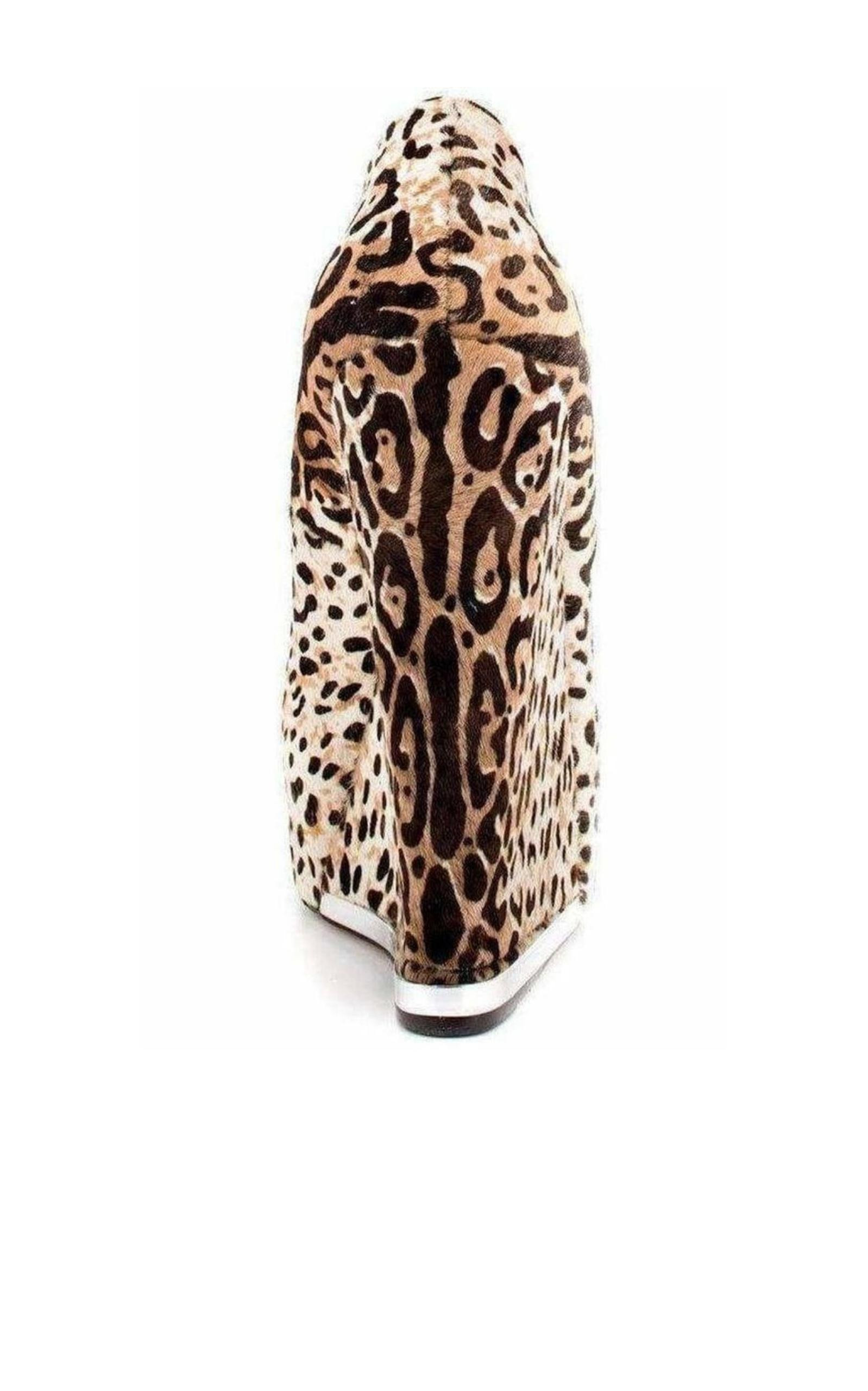L.A.M.B. - Leopard Print Leather Wedge - 4