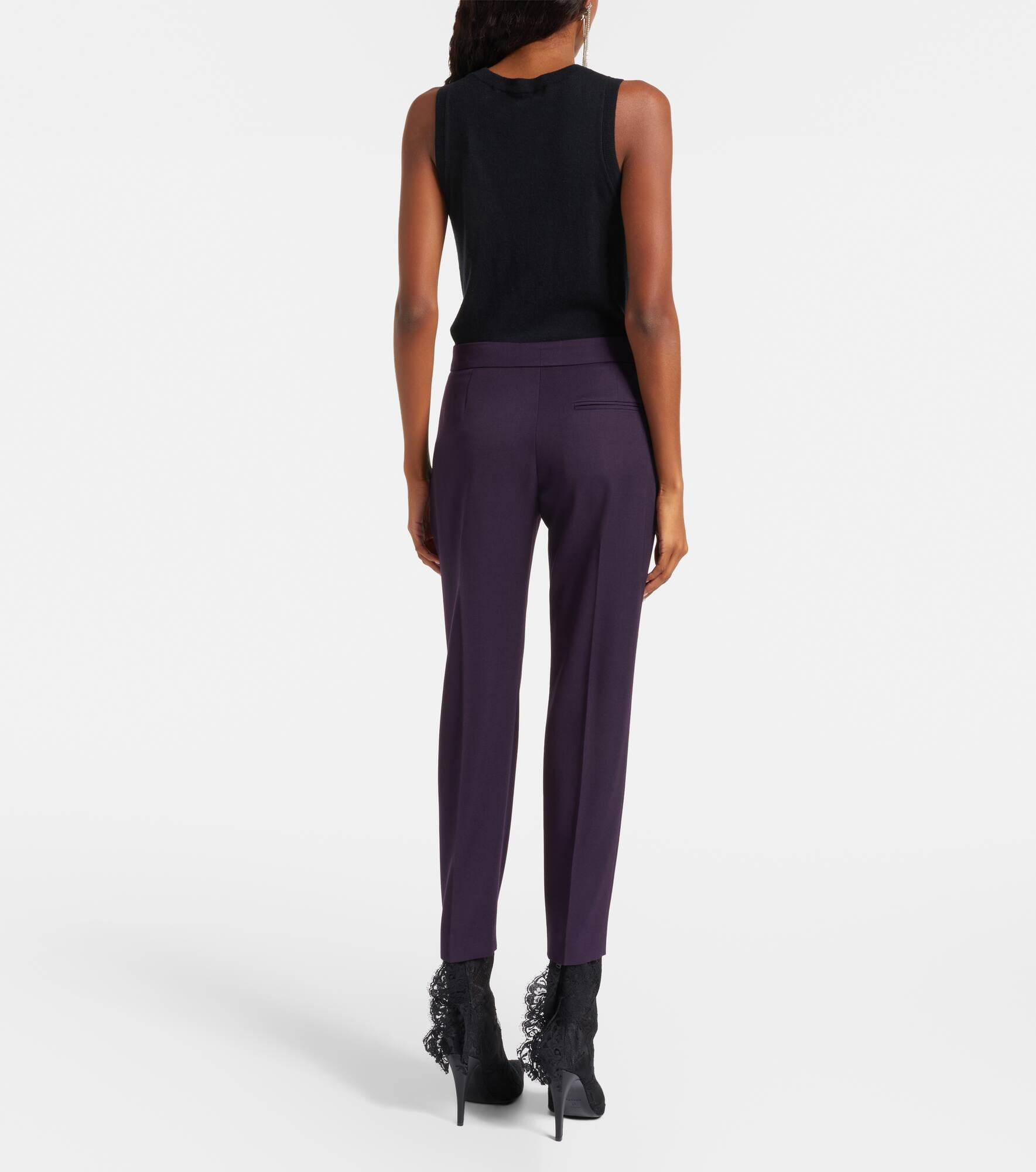 Wool slim pants - 3