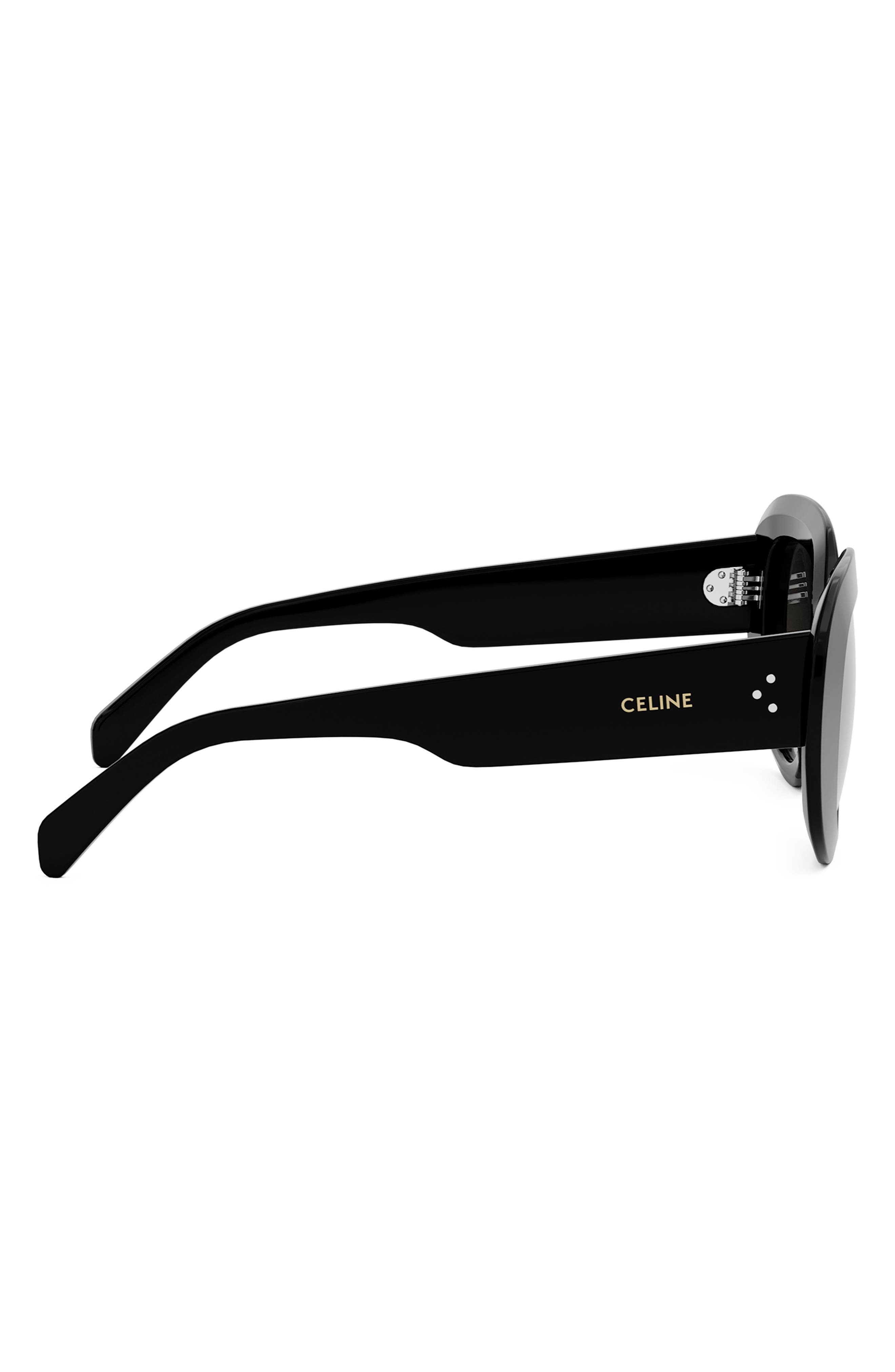 CELINE Bold 3 Dots 51mm Gradient Butterfly Sunglasses in Shiny Black /Gradient Smoke at Nordstrom - 6