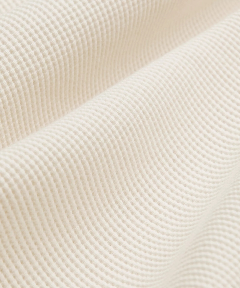 Cotton-Blend Waffle Knit Long-Sleeve Henley 6