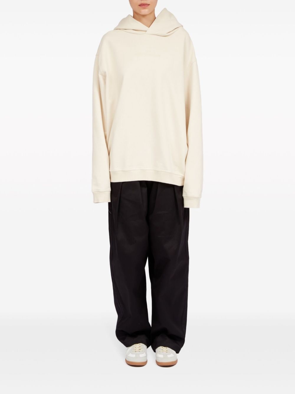 logo-embroidered cotton hoodie - 2