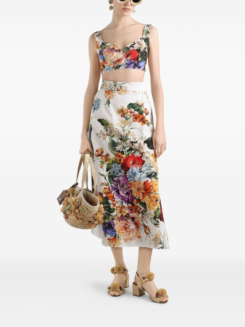 floral-print midi skirt - 2