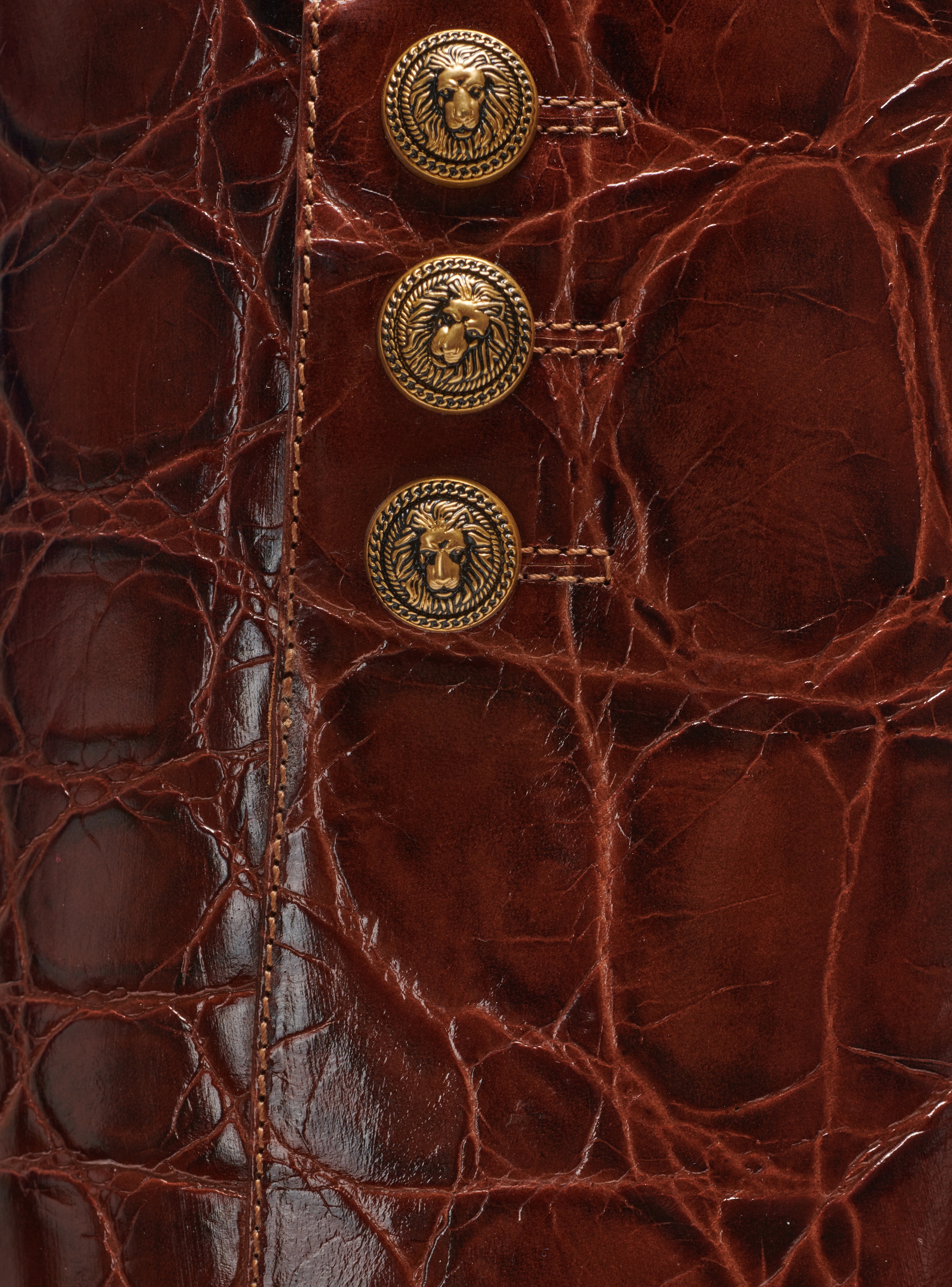 Brune crocodile-print leather boots - 4