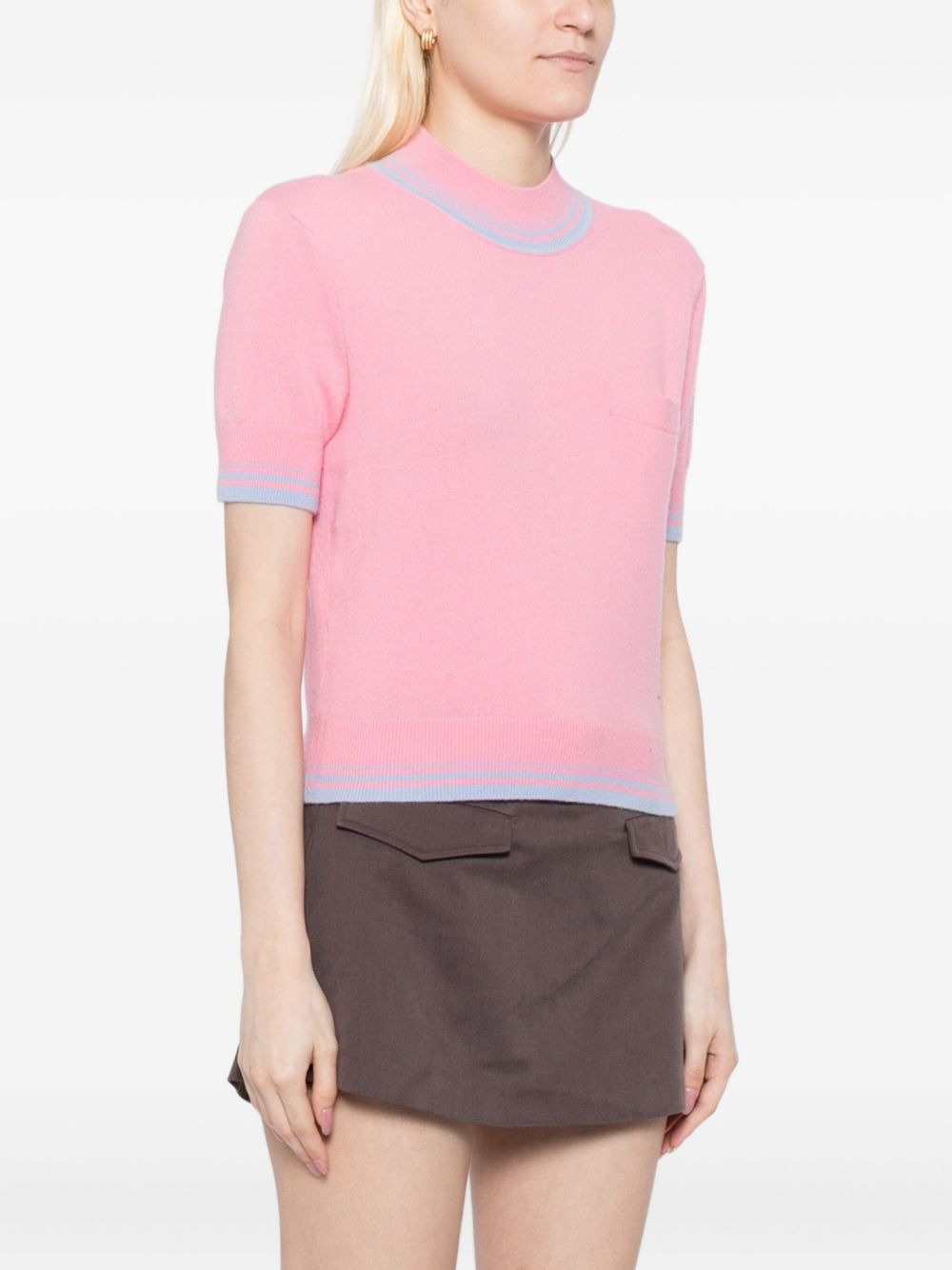 contrast stripe knit top - 3