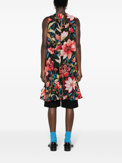 Comme Des Garçons Flower print mini dress outlook