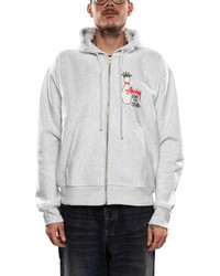 Stüssy Kingpin Zip Hoodie Ash Heather | REVERSIBLE