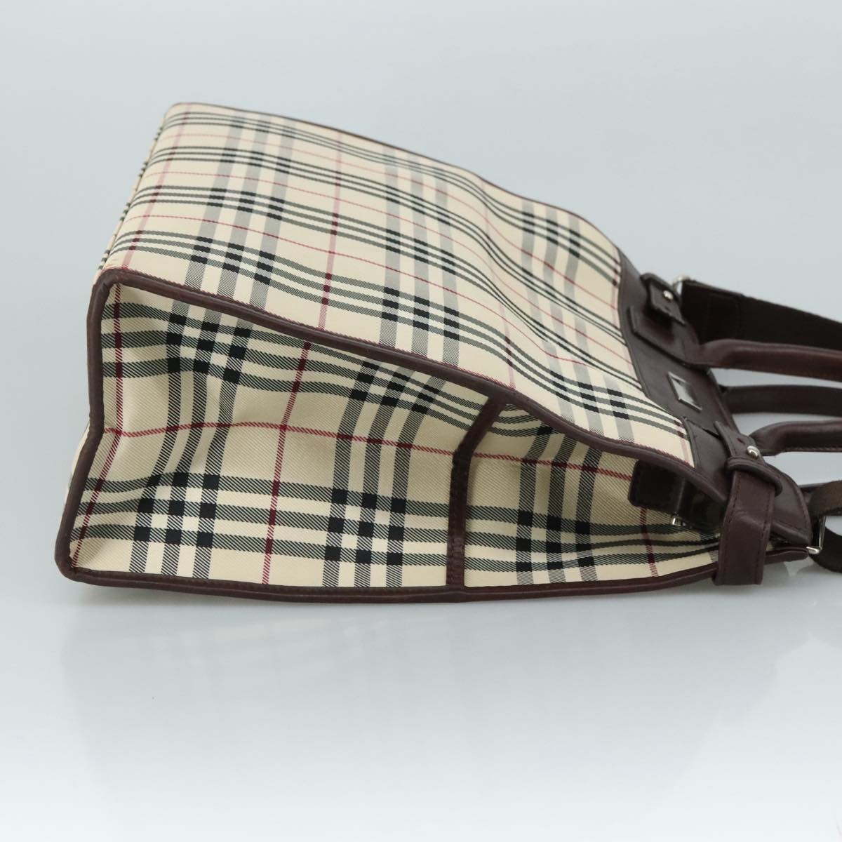 Burberry Nova Check Hand Bag Canvas Beige - 4