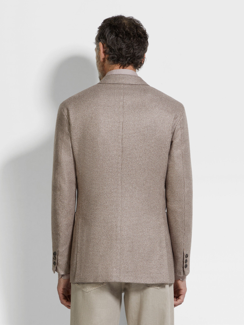 LIGHT BEIGE AND LIGHT TAUPE SILK AND CASHMERE JACKET 5