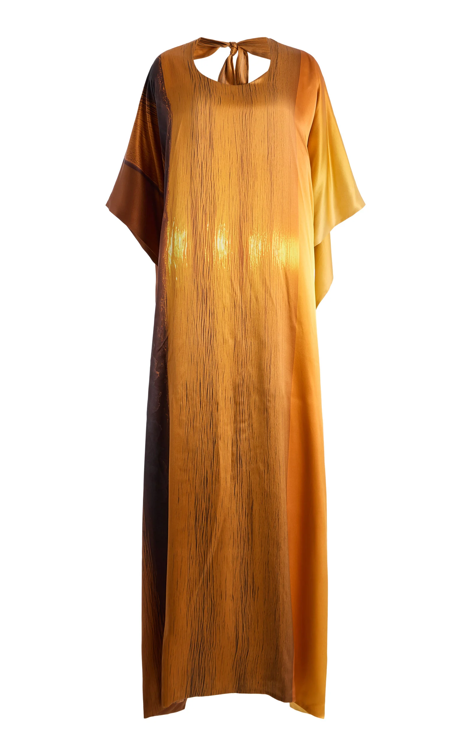 Sunet Landscape Silk Maxi Dress orange - 1