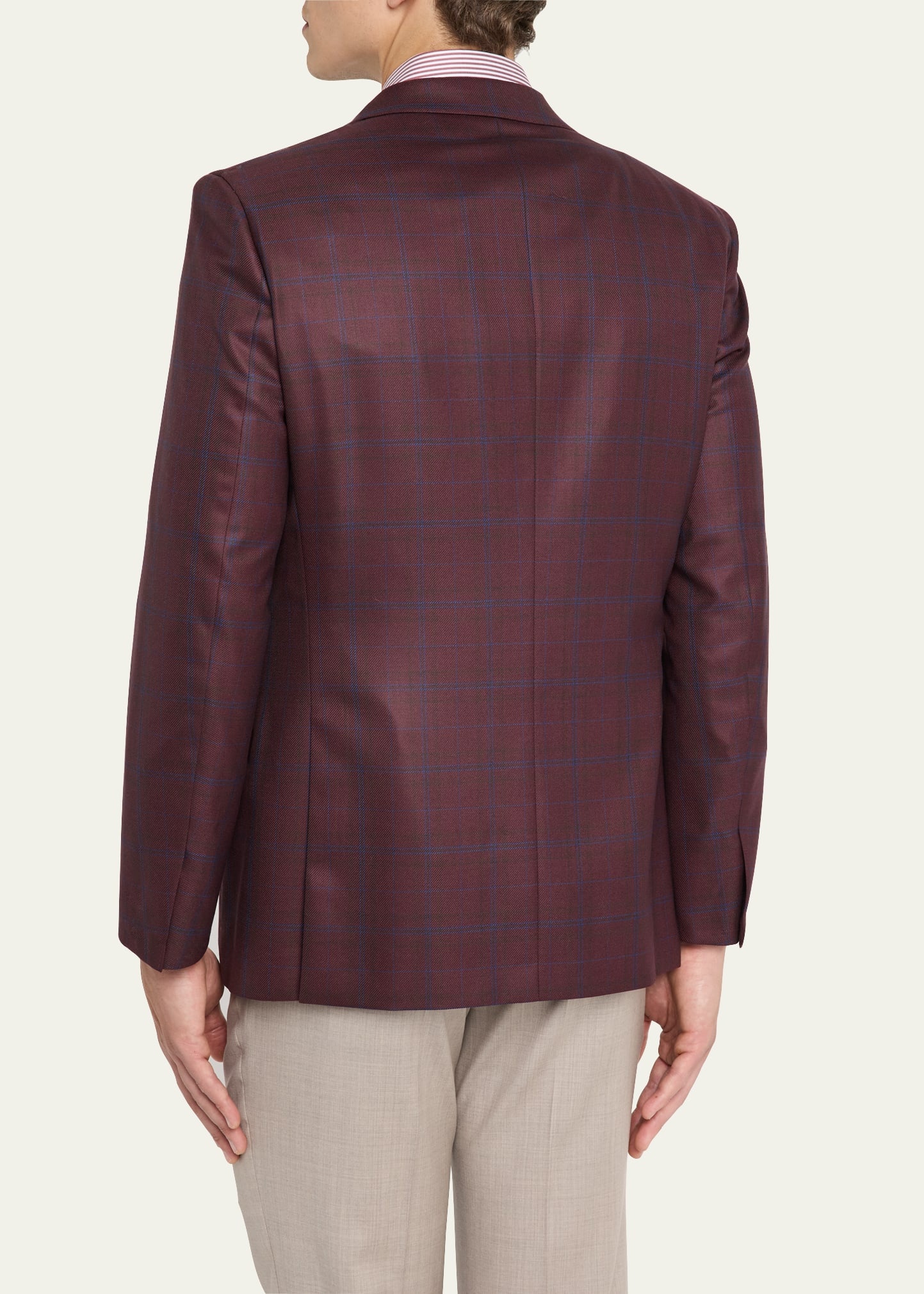 Men's Wool Plaid Sport Coat - 3