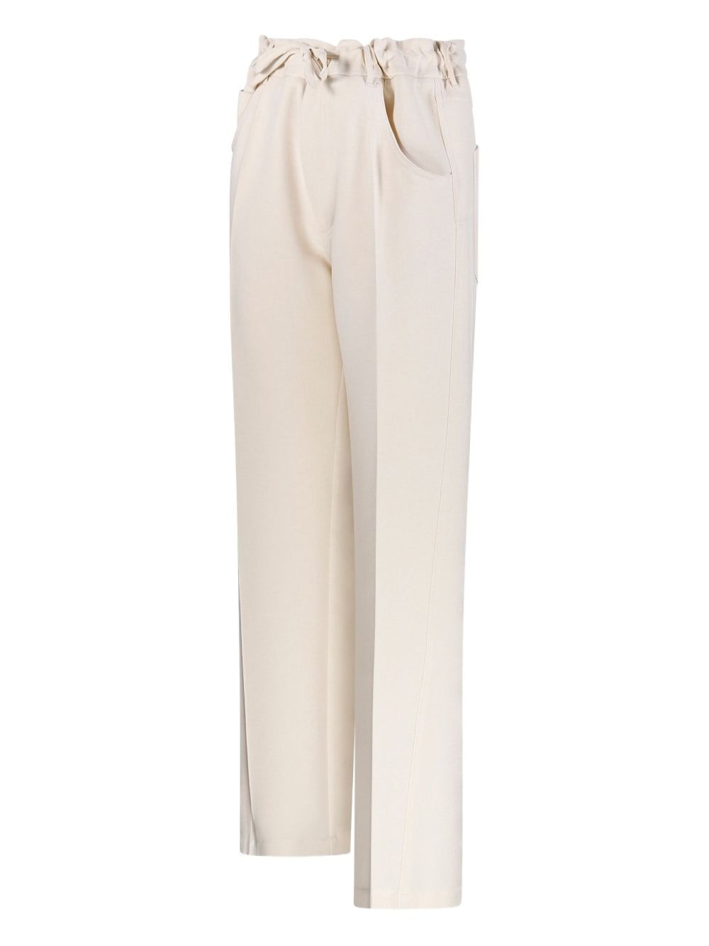drawstring pocketed straight trousers - 3